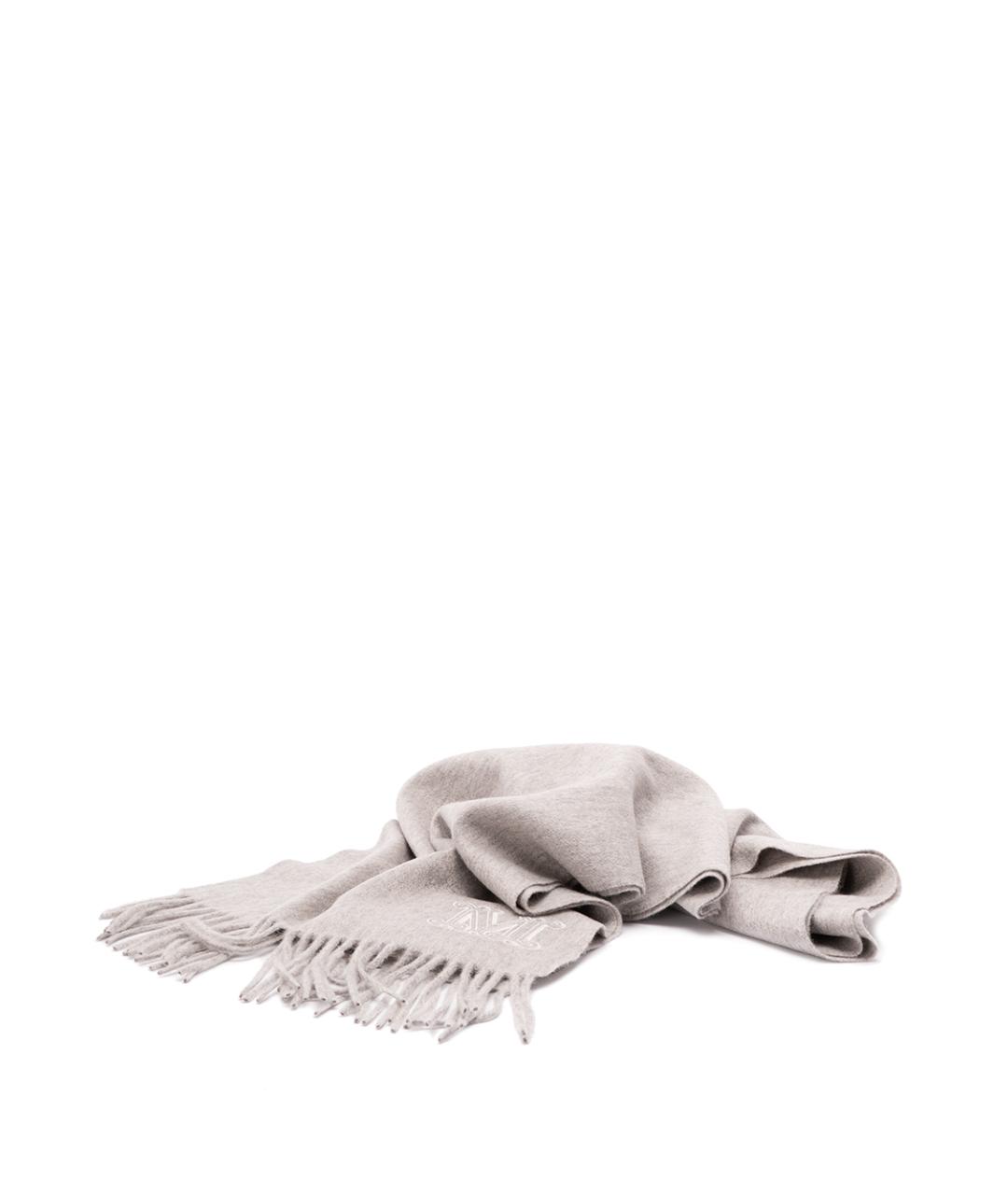 MAX MARA Серый кашемировый шарф, фото 2