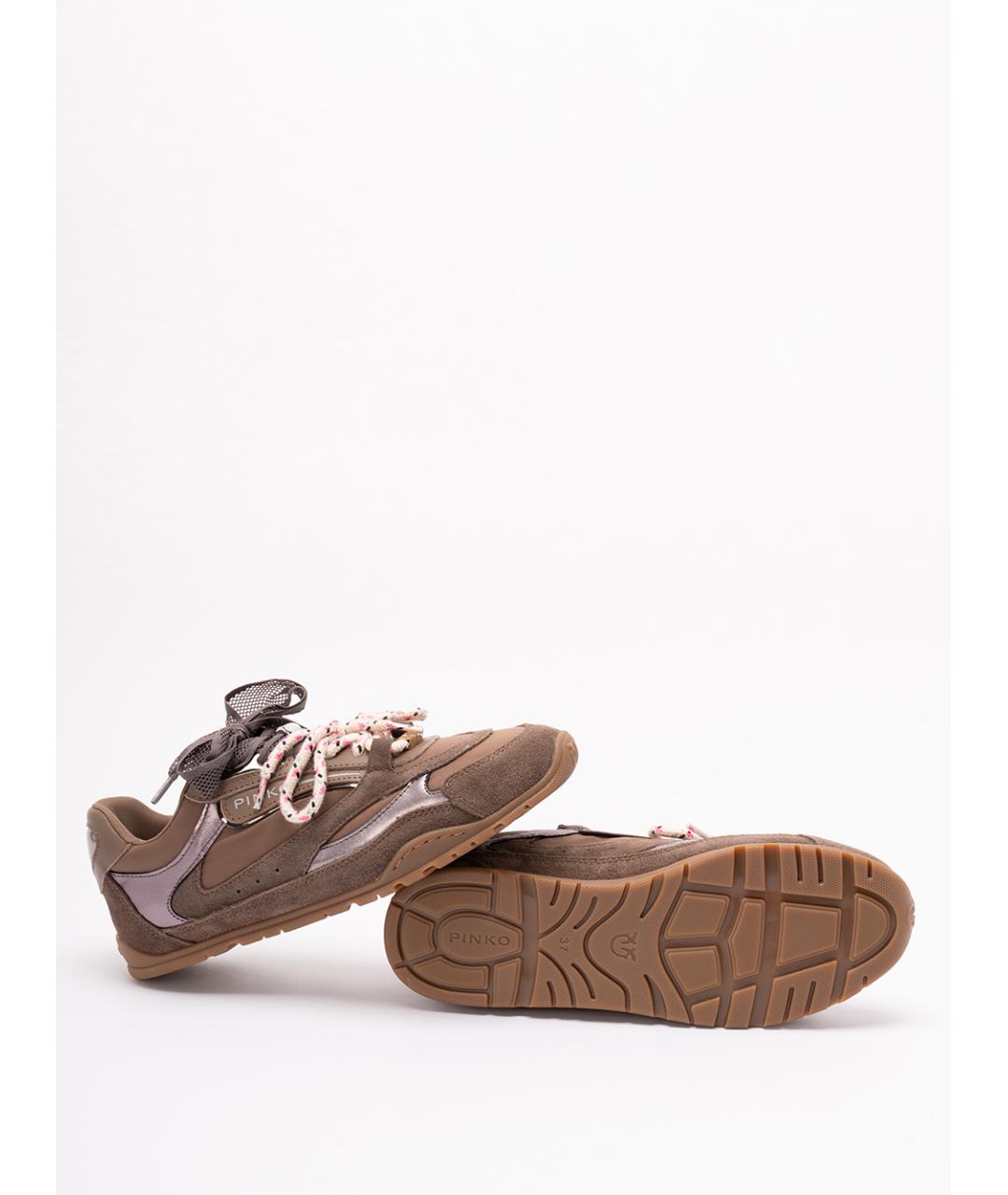 PINKO Коричневые замшевые кроссовки, фото 4