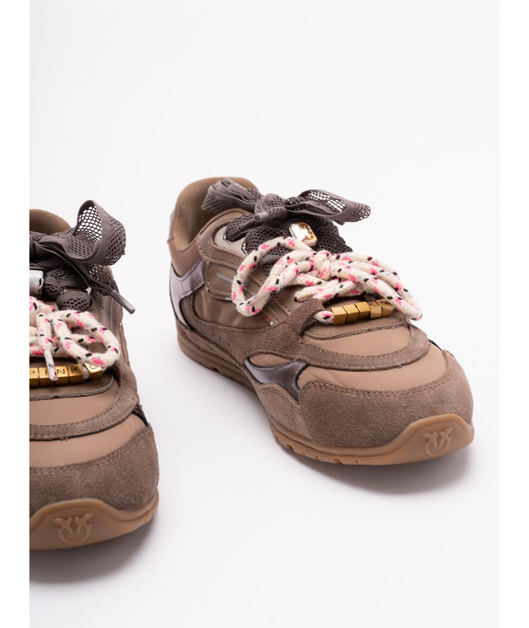 PINKO Коричневые замшевые кроссовки, фото 5
