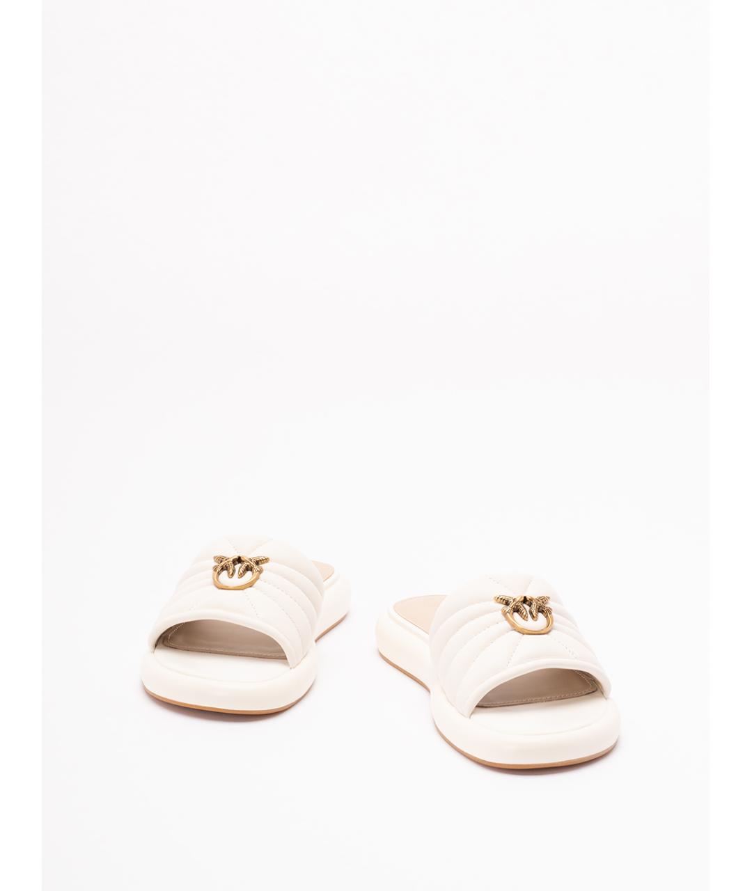 PINKO Бежевые кожаные шлепанцы, фото 2