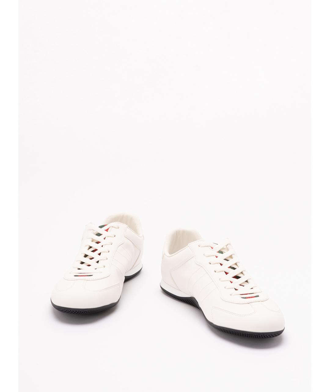 GUCCI Бежевые кожаные низкие кроссовки / кеды, фото 2