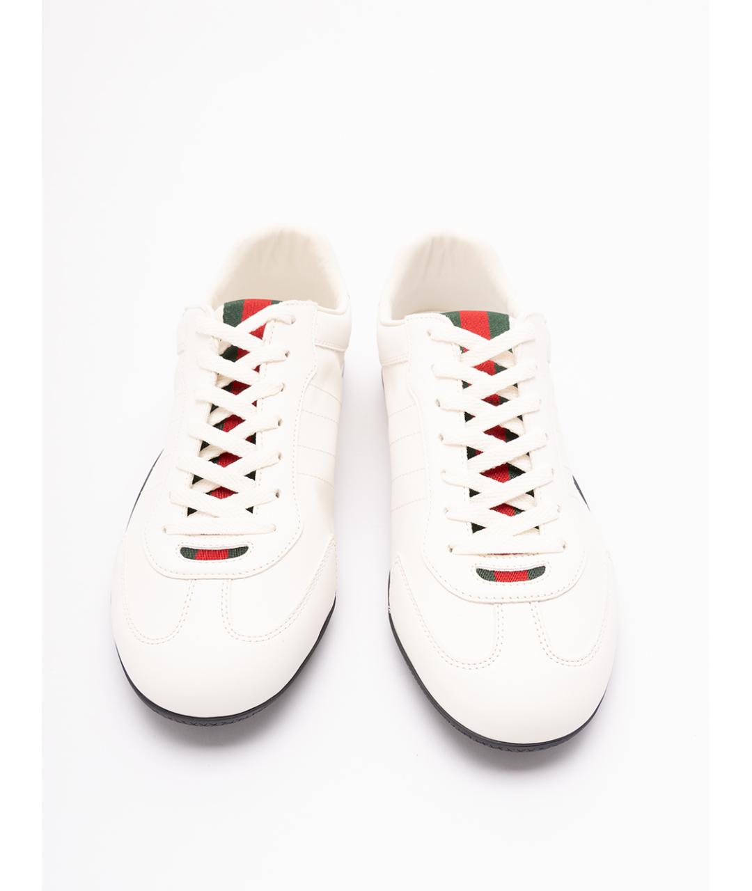 GUCCI Бежевые кожаные низкие кроссовки / кеды, фото 5