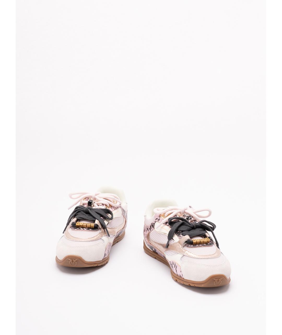 PINKO Бежевые кожаные кроссовки, фото 2