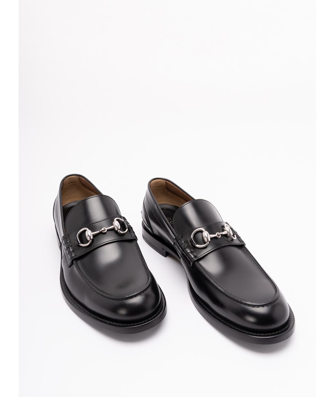 GUCCI Черные кожаные лоферы, фото 5