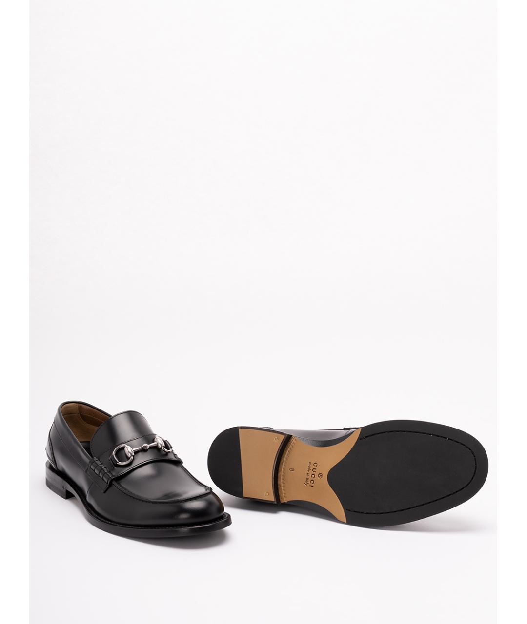 GUCCI Черные кожаные лоферы, фото 4