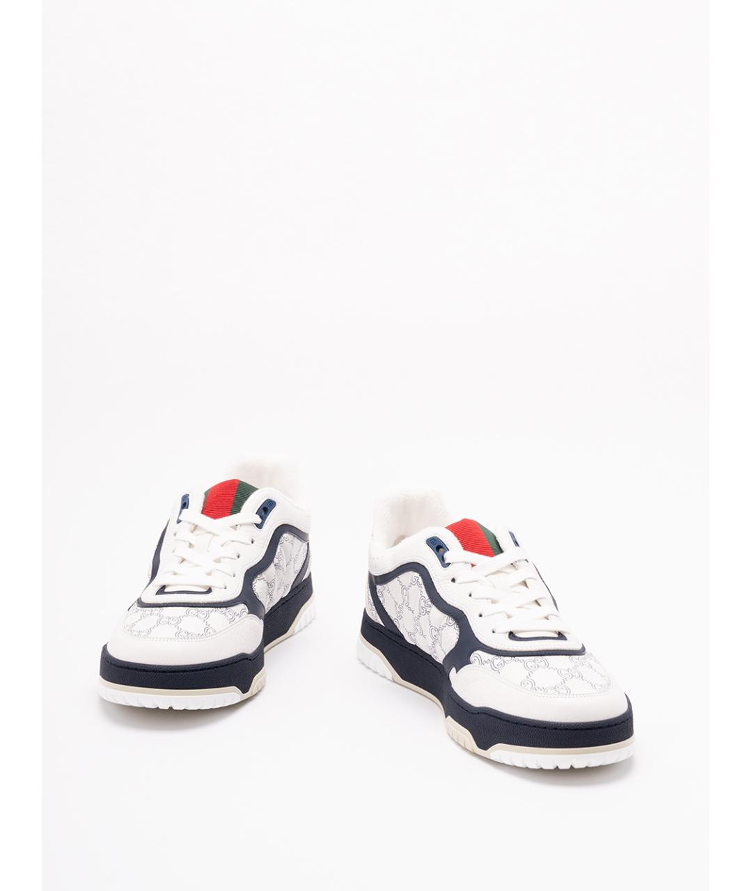 GUCCI Белые кожаные низкие кроссовки / кеды, фото 2