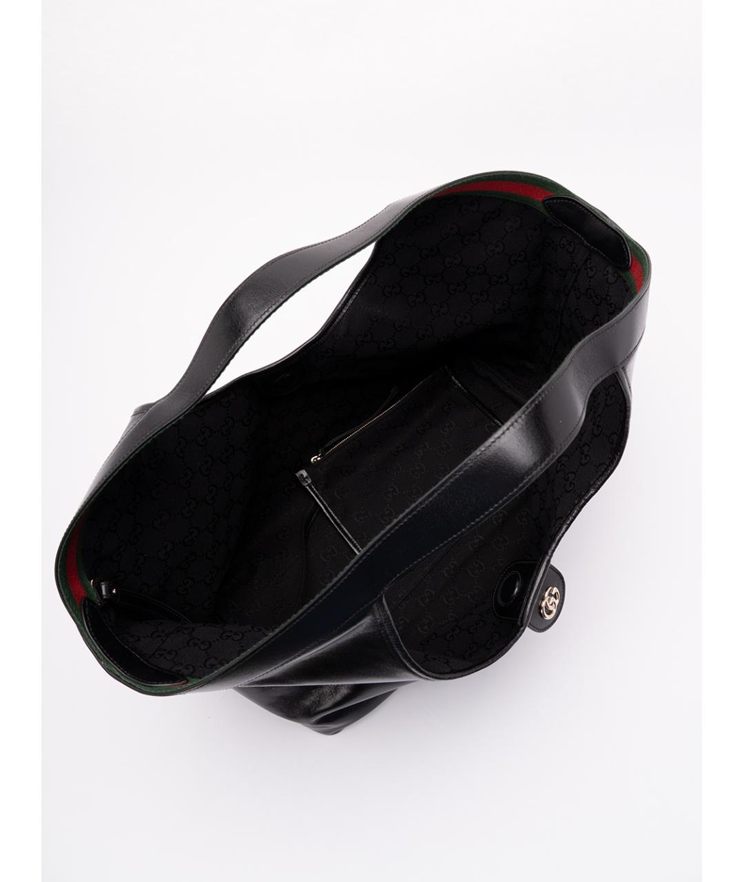 GUCCI Черная кожаная сумка тоут, фото 6