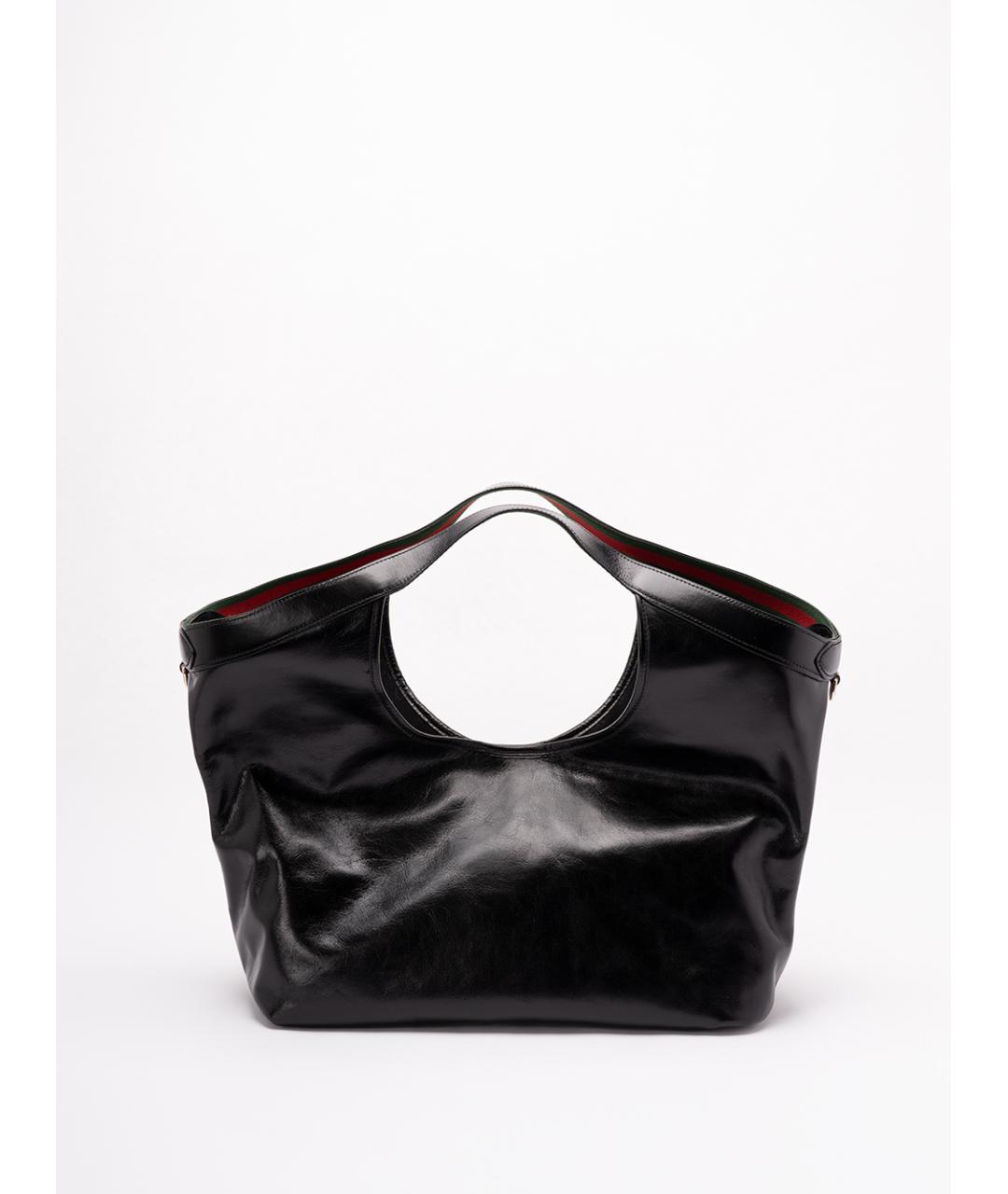 GUCCI Черная кожаная сумка тоут, фото 2