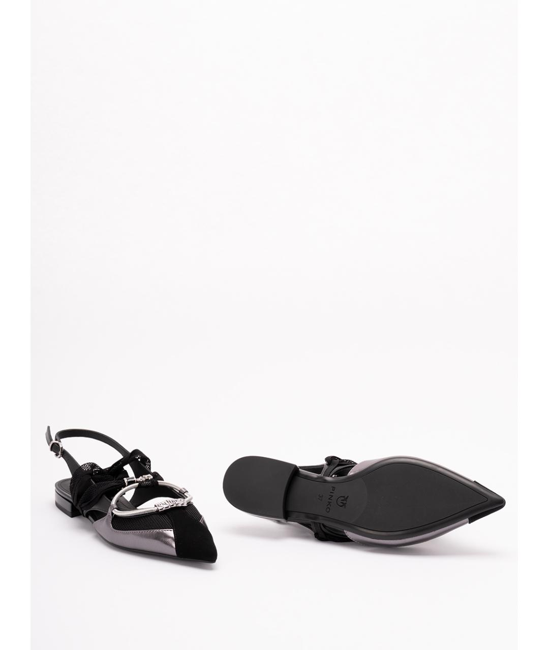 PINKO Черные кожаные туфли, фото 4