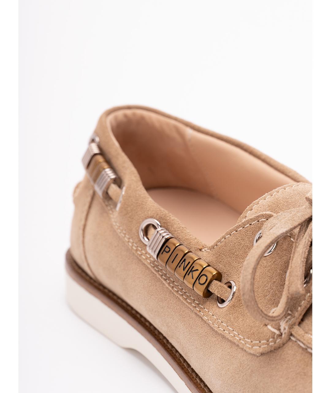PINKO Бежевые кожаные лоферы, фото 5