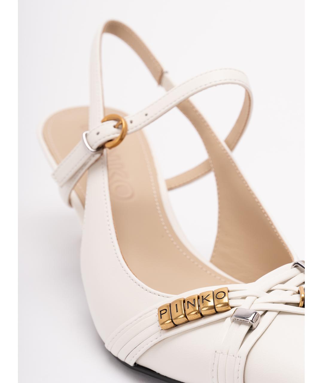 PINKO Белые кожаные туфли, фото 5
