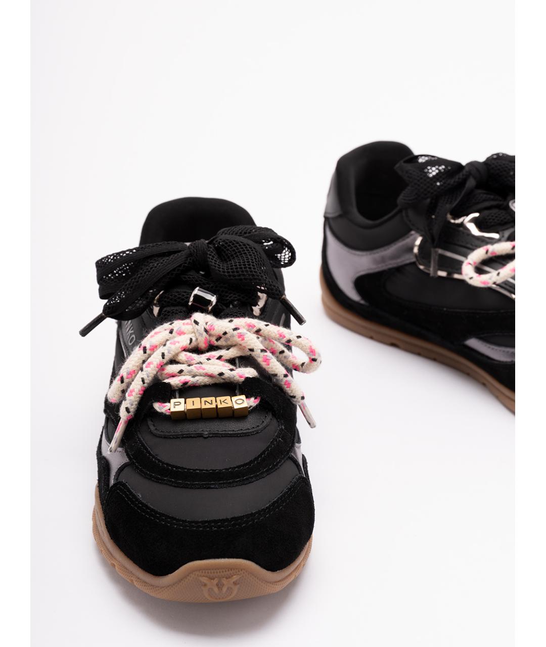 PINKO Черные кожаные кроссовки, фото 5