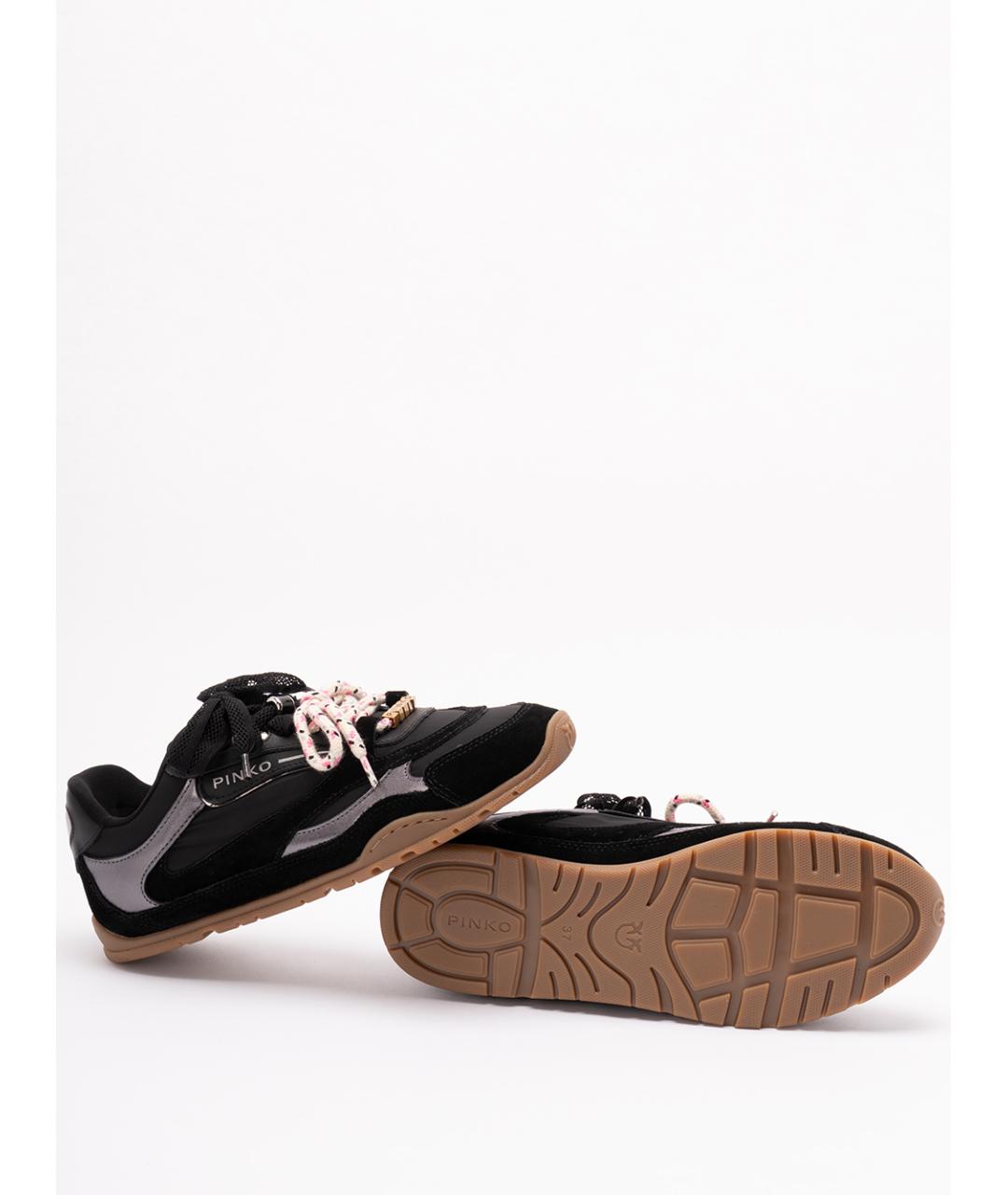 PINKO Черные кожаные кроссовки, фото 4
