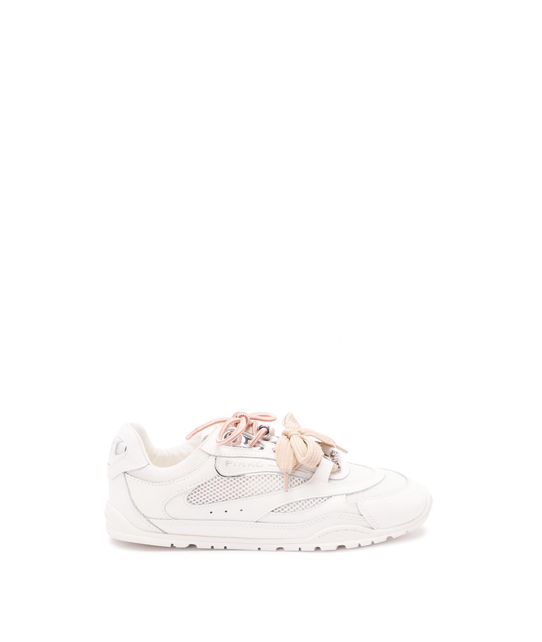 PINKO Бежевые кожаные кроссовки, фото 1