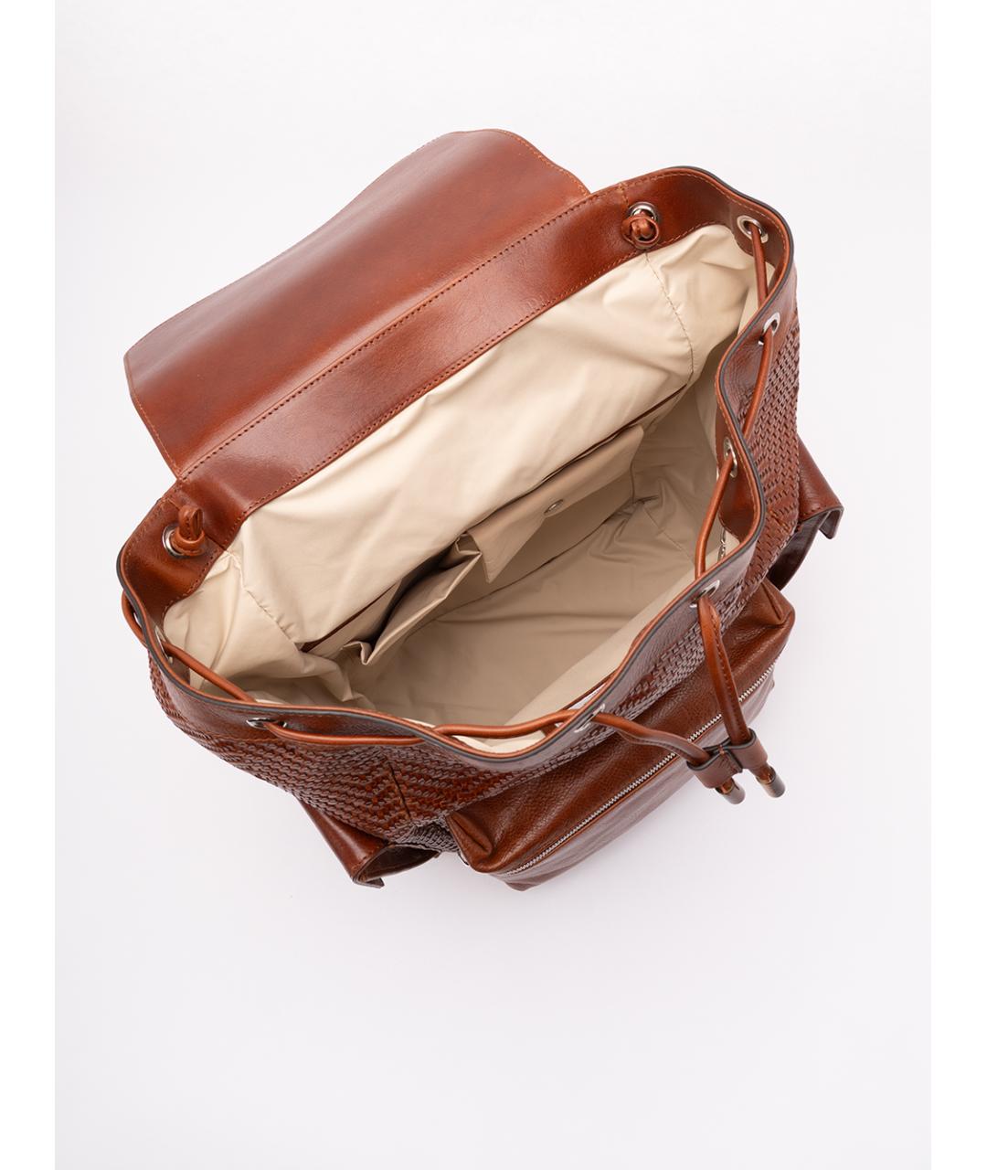 BRUNELLO CUCINELLI Коричневый кожаный рюкзак, фото 5