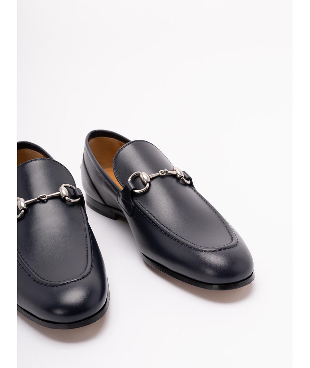 GUCCI Синие кожаные лоферы, фото 5