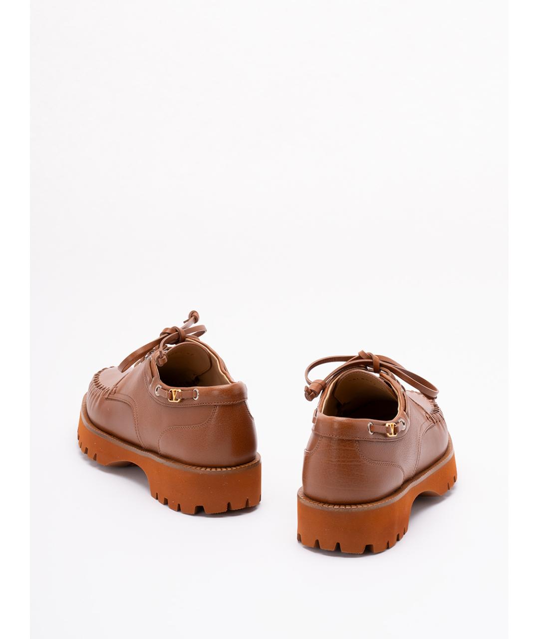 VALENTINO Коричневые кожаные низкие ботинки, фото 3