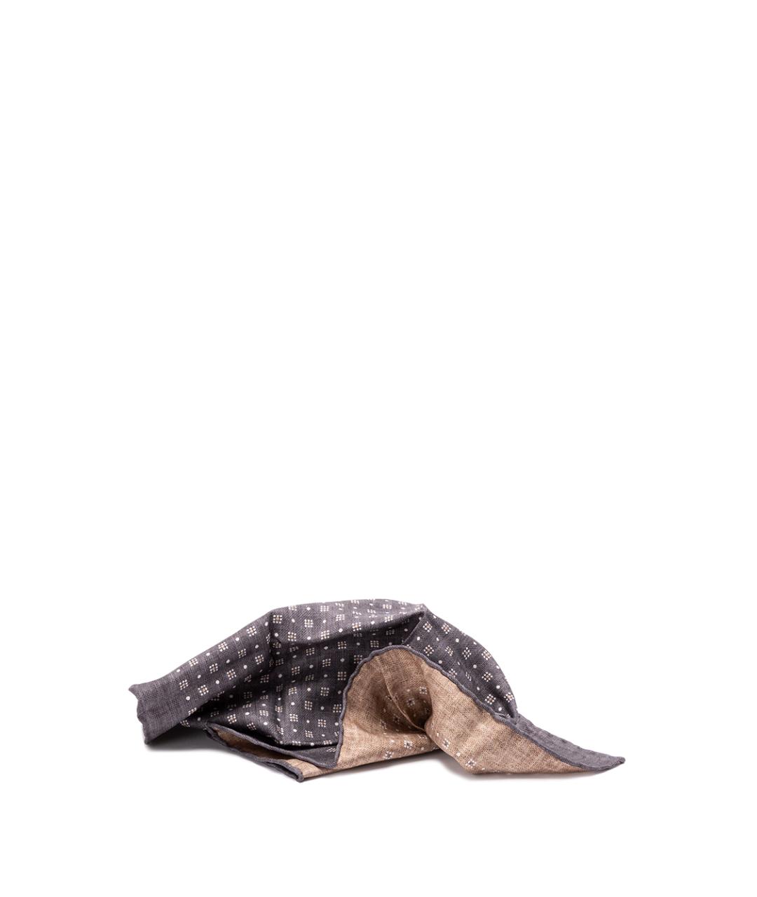 BRUNELLO CUCINELLI Антрацитовый шелковый шарф, фото 2