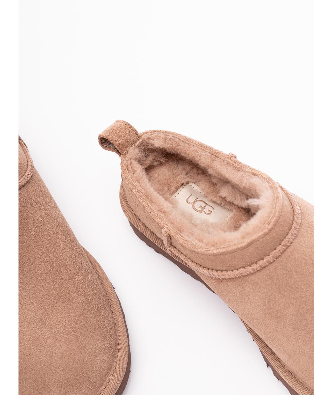 UGG AUSTRALIA Бежевые кожаные ботильоны, фото 5