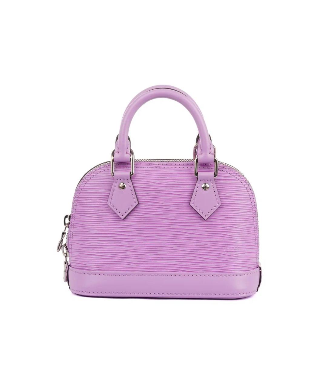 LOUIS VUITTON Фиолетовая кожаная сумка с короткими ручками, фото 4