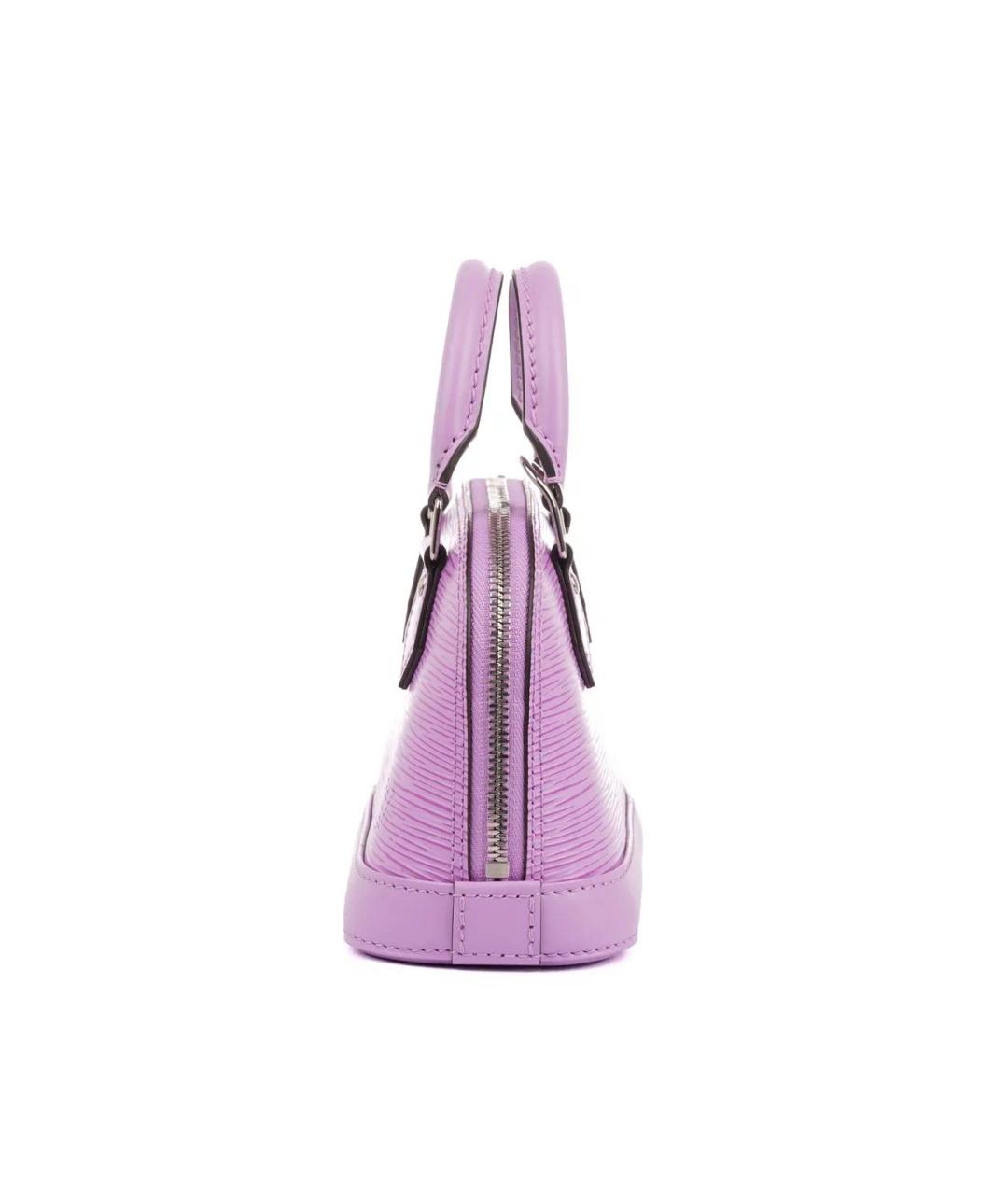 LOUIS VUITTON Фиолетовая кожаная сумка с короткими ручками, фото 7