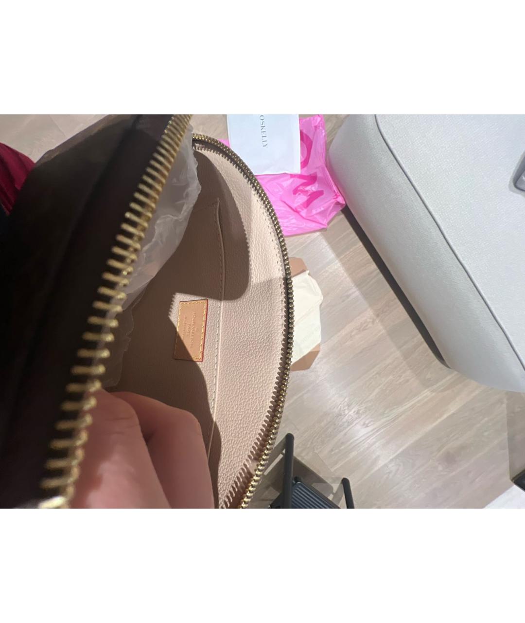 LOUIS VUITTON Коричневая косметичка, фото 4