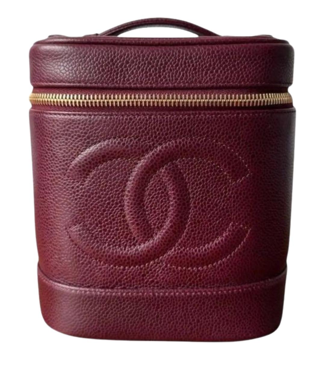 CHANEL Бордовая кожаная сумка через плечо, фото 1