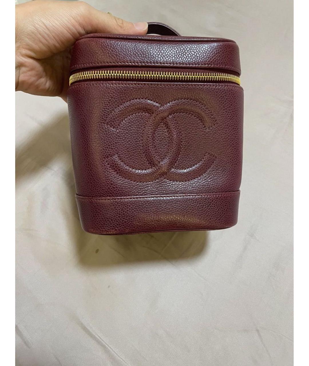 CHANEL Бордовая кожаная сумка через плечо, фото 2