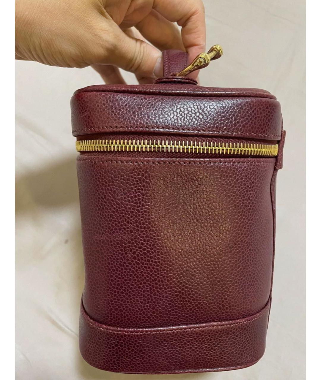 CHANEL Бордовая кожаная сумка через плечо, фото 6