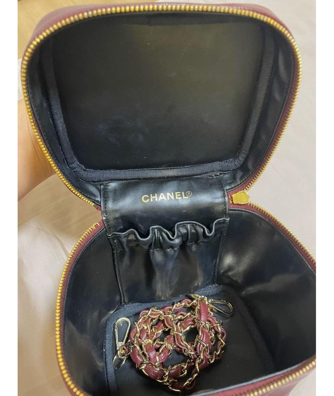 CHANEL Бордовая кожаная сумка через плечо, фото 5