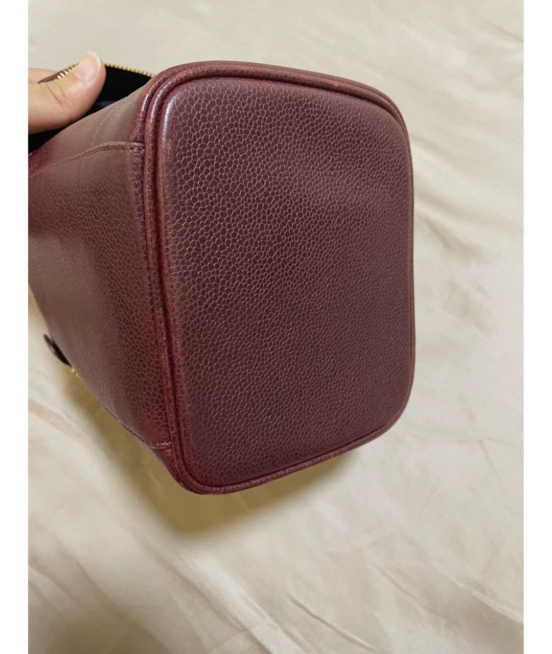 CHANEL Бордовая кожаная сумка через плечо, фото 7