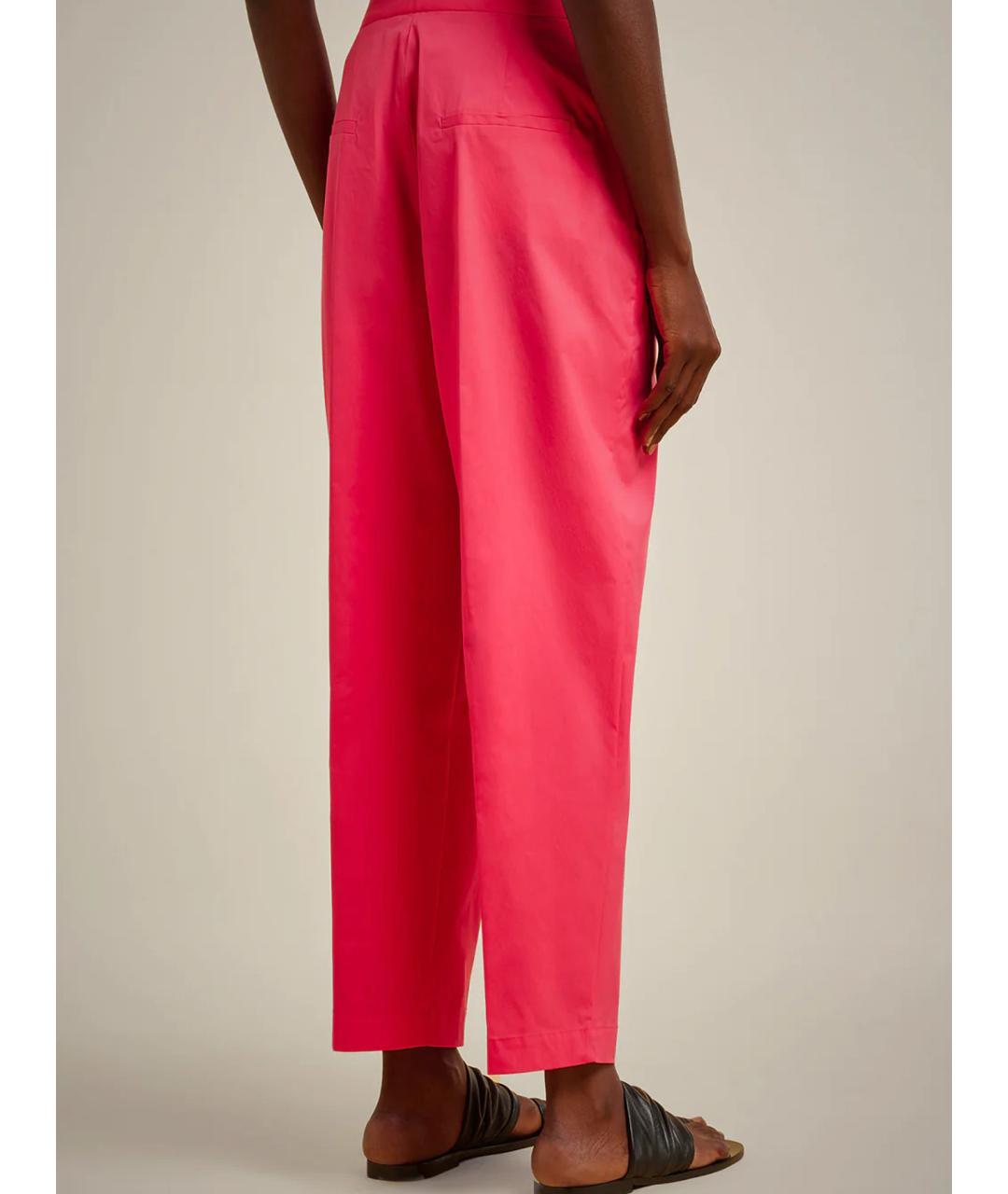 LIVIANA CONTI Розовые хлопковые прямые брюки, фото 4