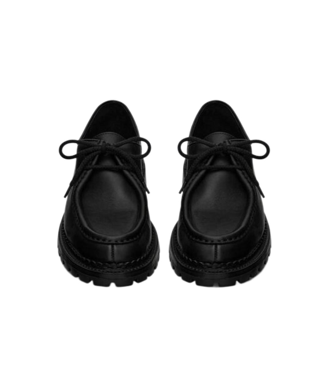 SAINT LAURENT Черные кожаные низкие ботинки, фото 4