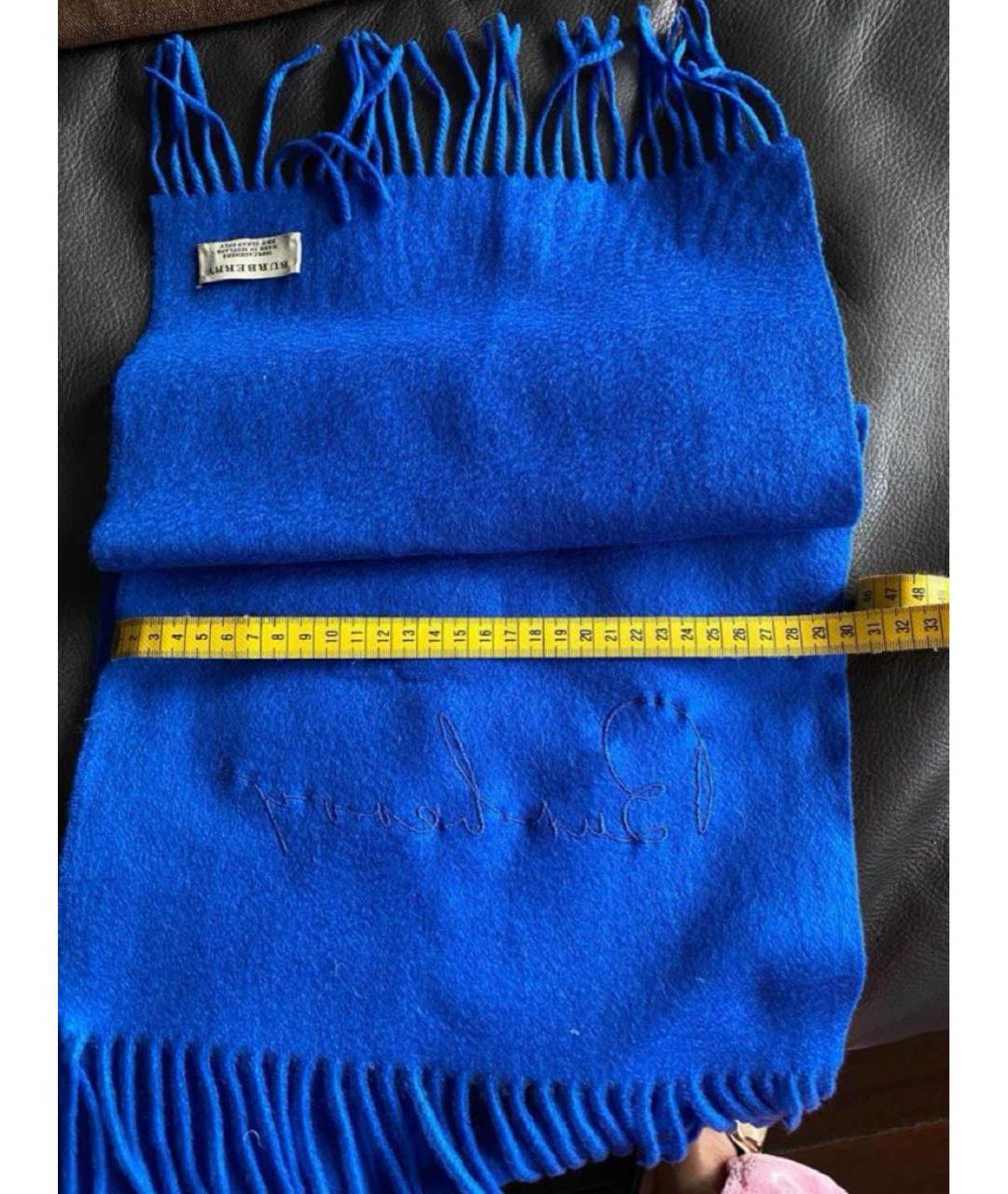 BURBERRY Синий кашемировый шарф, фото 3