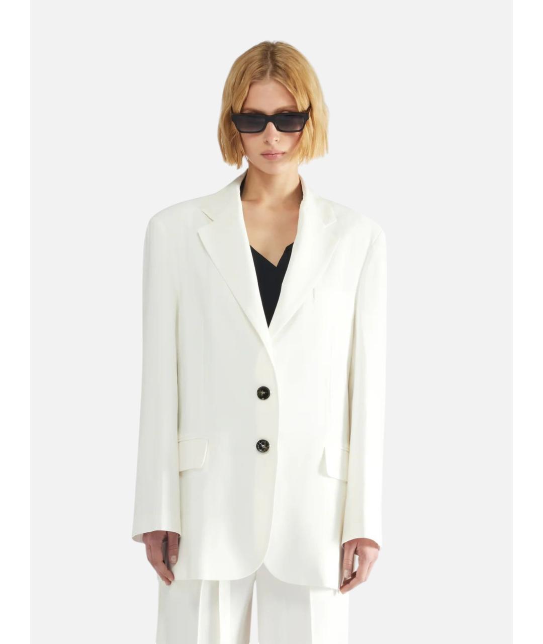 LIVIANA CONTI Белый вискозный жакет/пиджак, фото 4