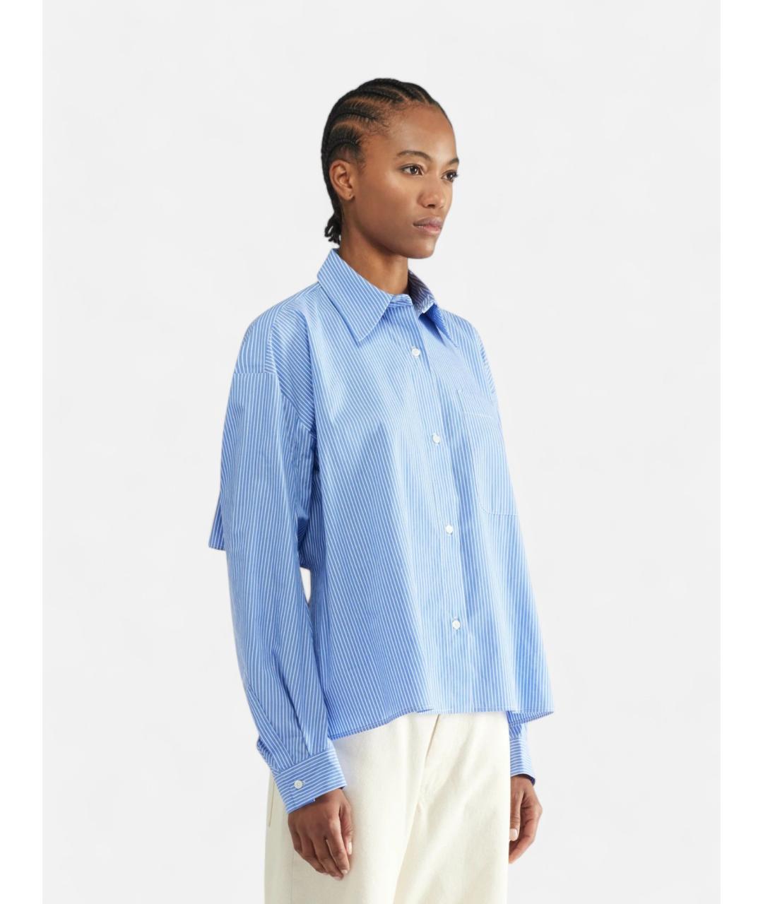 LIVIANA CONTI Голубая хлопковая рубашка, фото 4
