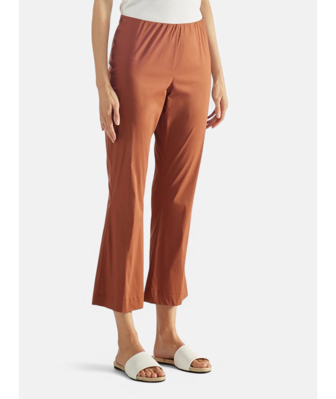 LIVIANA CONTI Коричневые хлопковые прямые брюки, фото 5