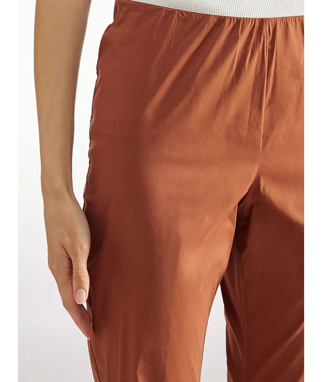 LIVIANA CONTI Коричневые хлопковые прямые брюки, фото 4