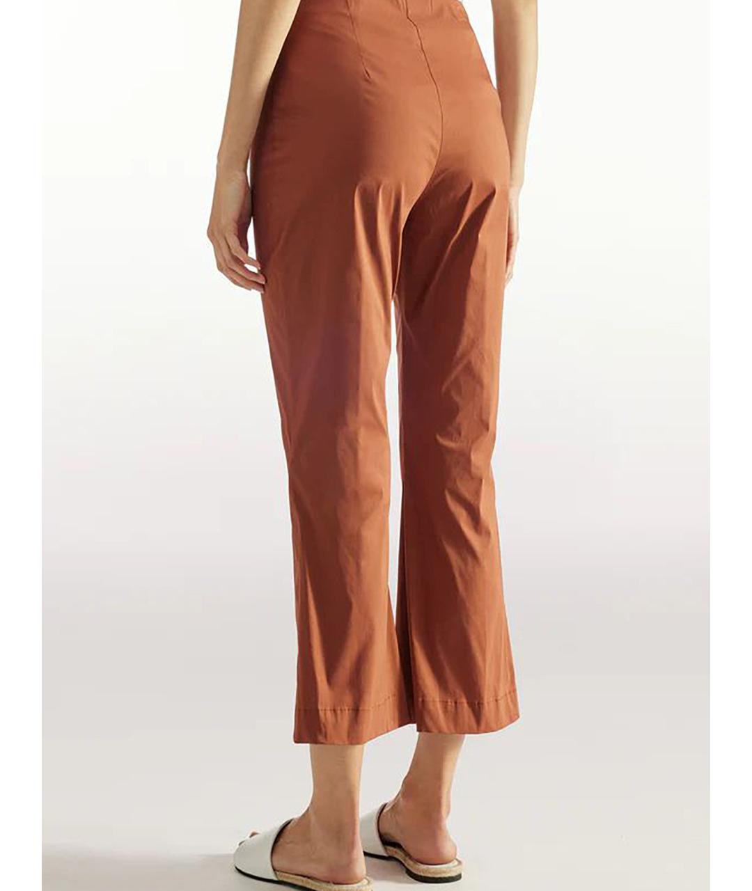 LIVIANA CONTI Коричневые хлопковые прямые брюки, фото 3