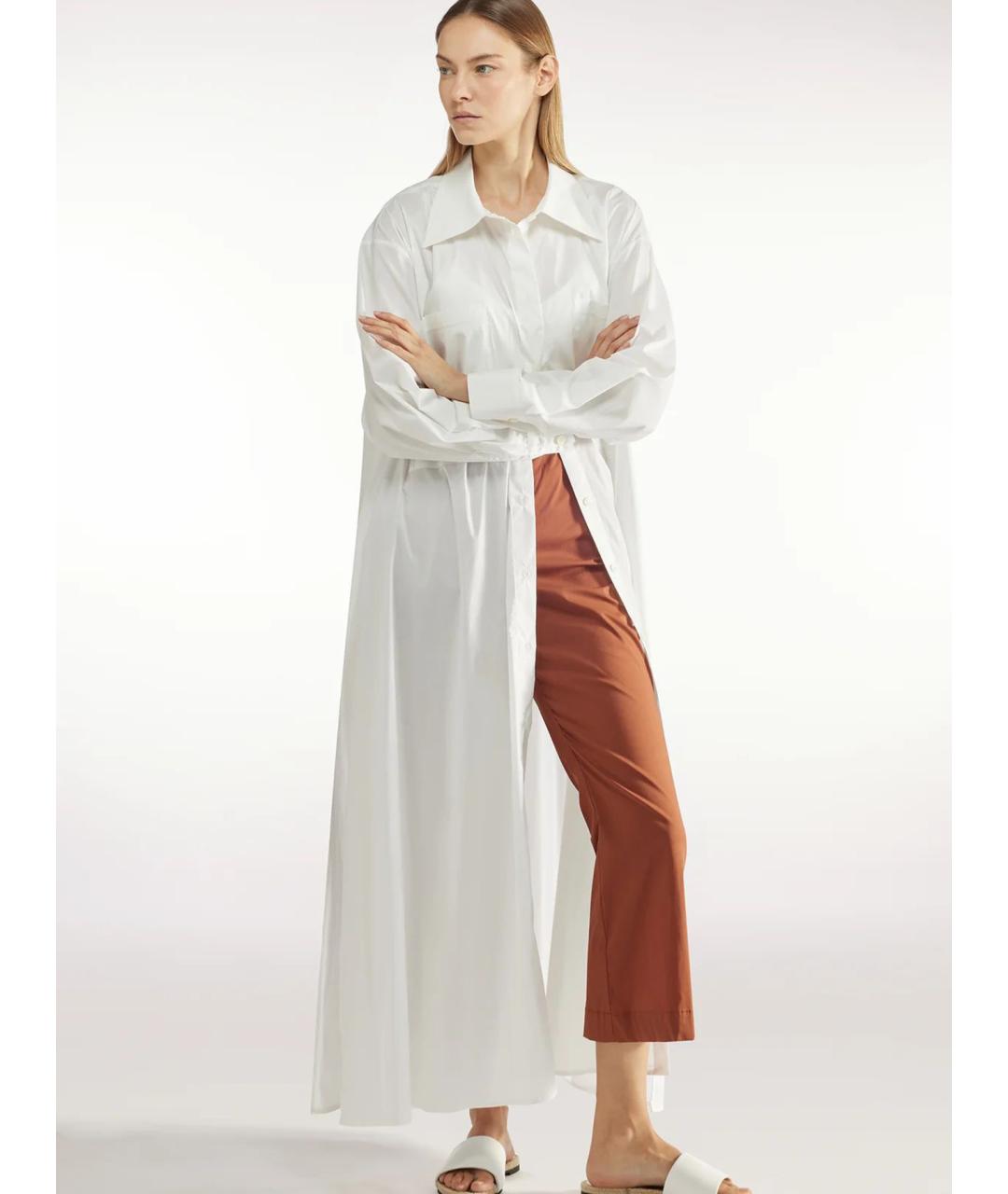 LIVIANA CONTI Коричневые хлопковые прямые брюки, фото 2