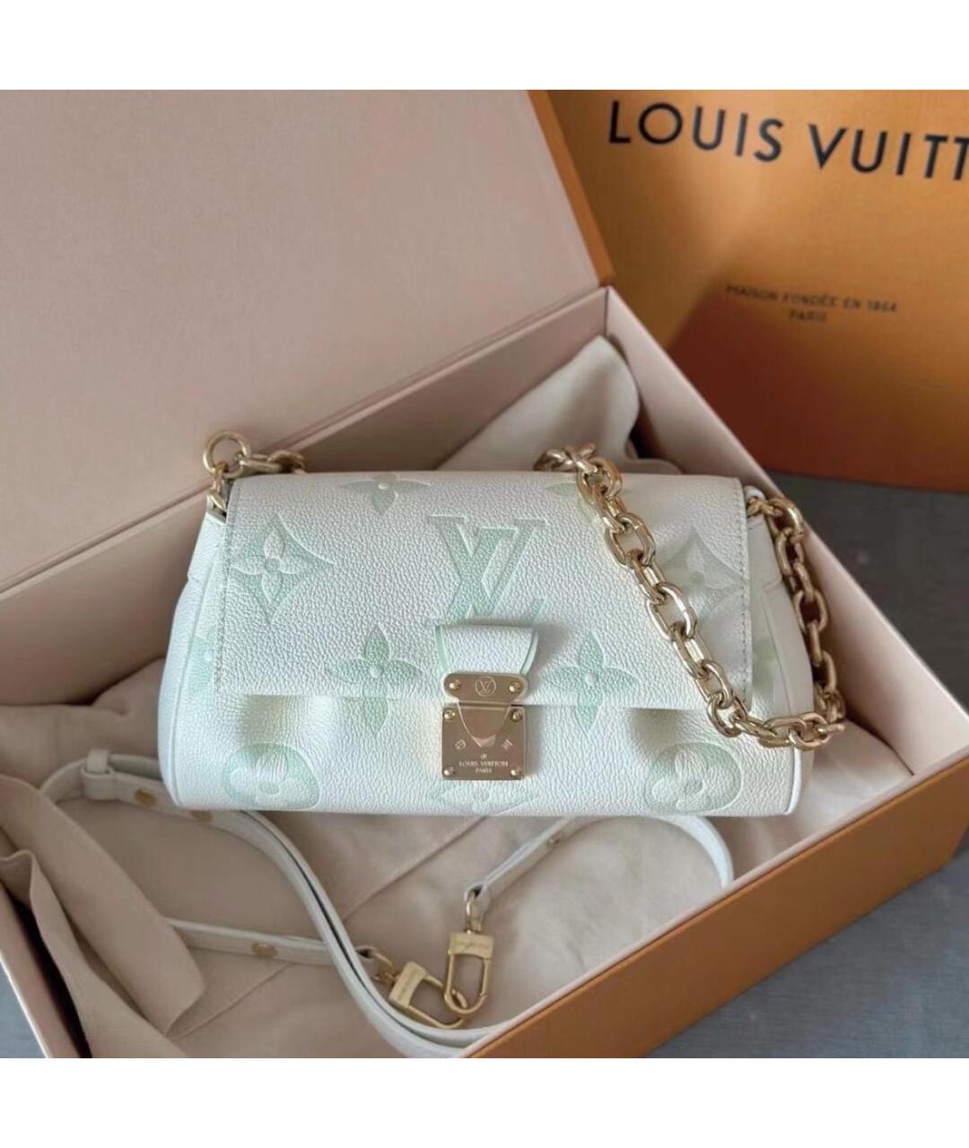 LOUIS VUITTON Белая кожаная сумка через плечо, фото 2