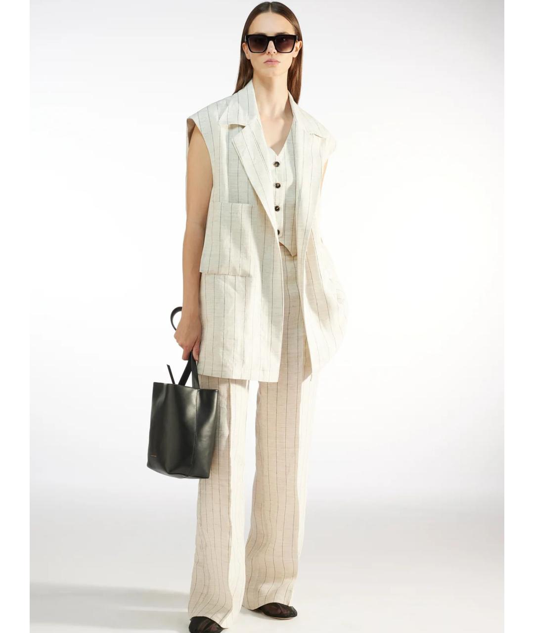 LIVIANA CONTI Белый льняной жилет, фото 3