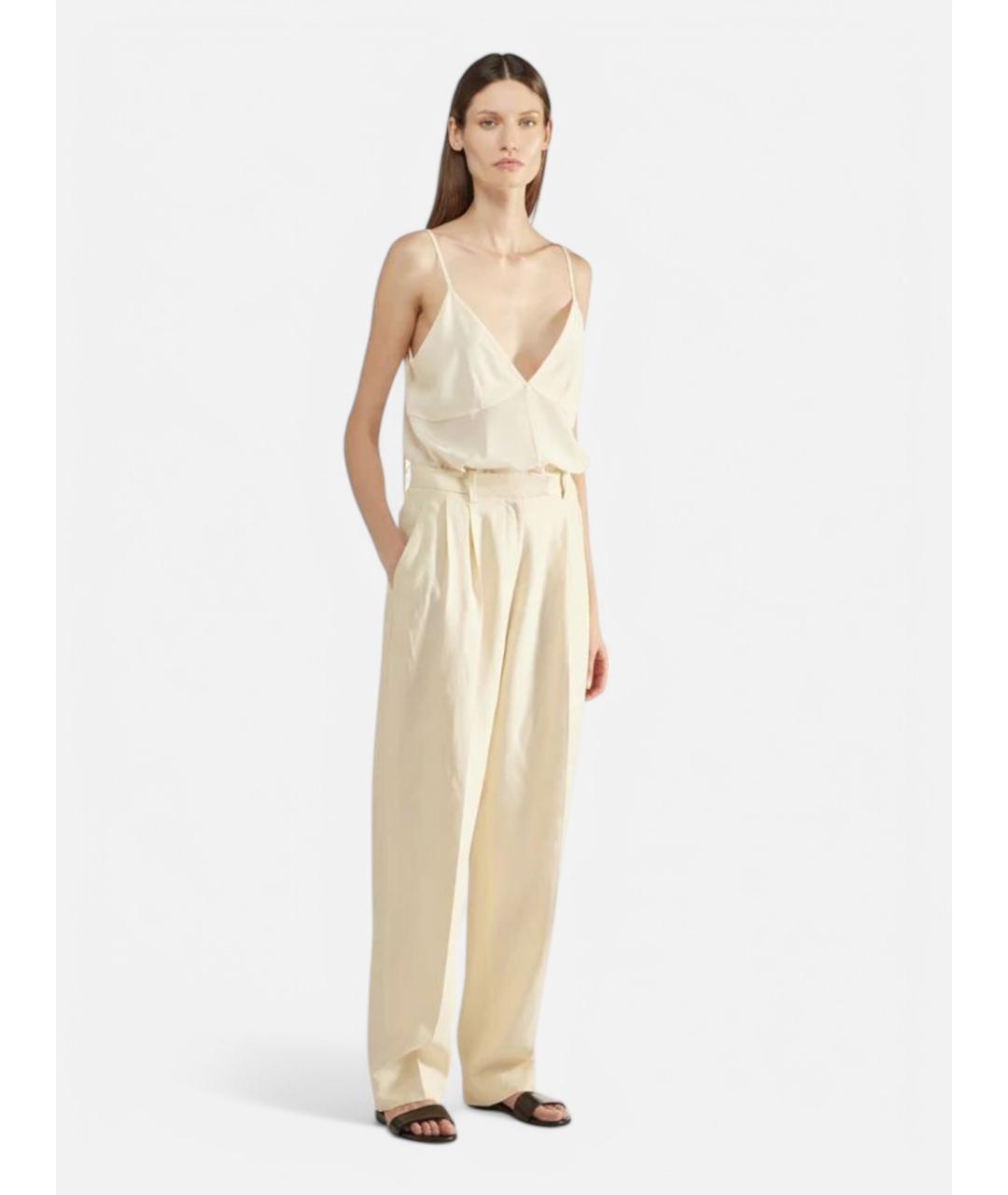 LIVIANA CONTI Бежевые вискозные прямые брюки, фото 7
