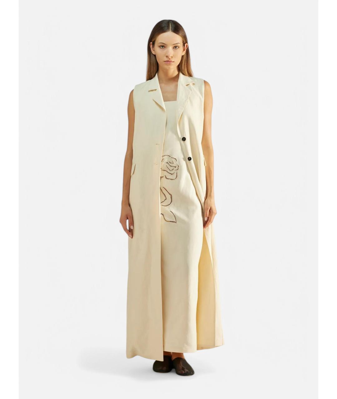 LIVIANA CONTI Бежевый вискозный жилет, фото 4