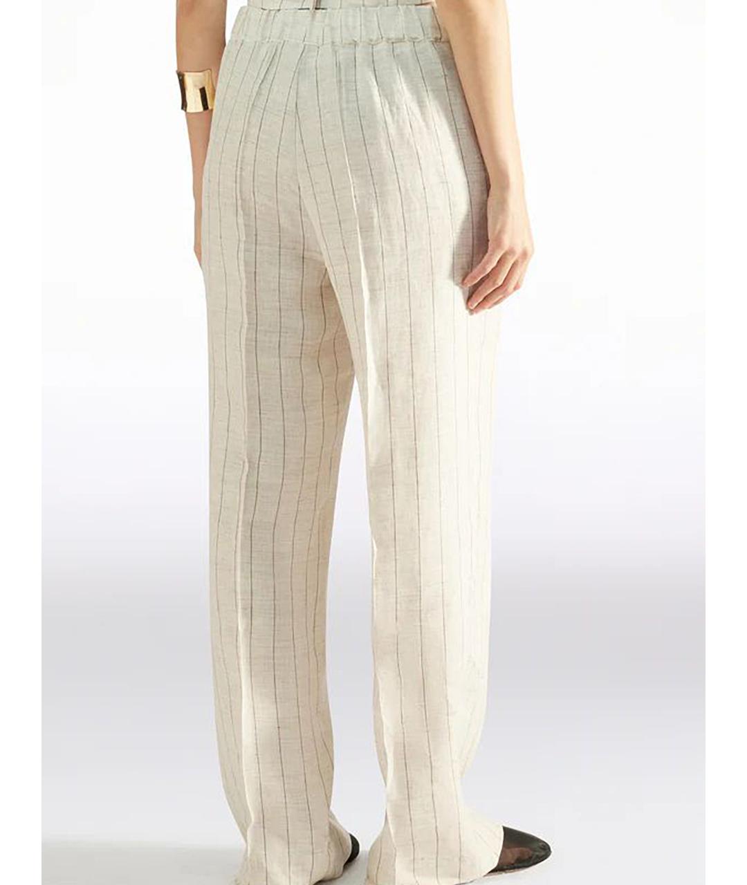 LIVIANA CONTI Белые льняные брюки широкие, фото 5