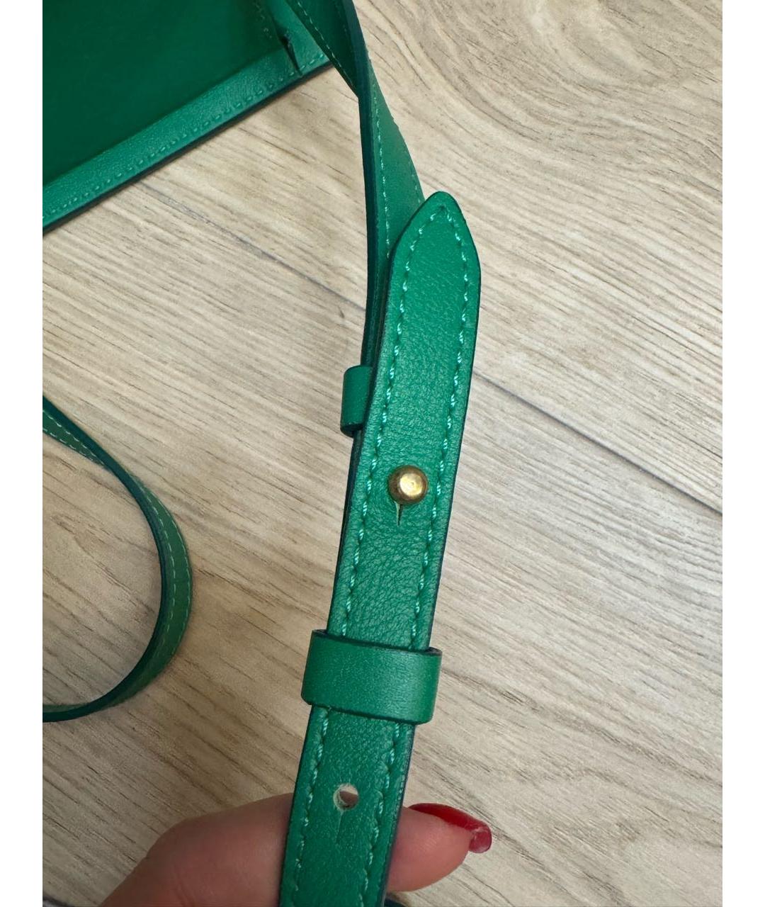 JACQUEMUS Зеленая кожаная сумка через плечо, фото 6