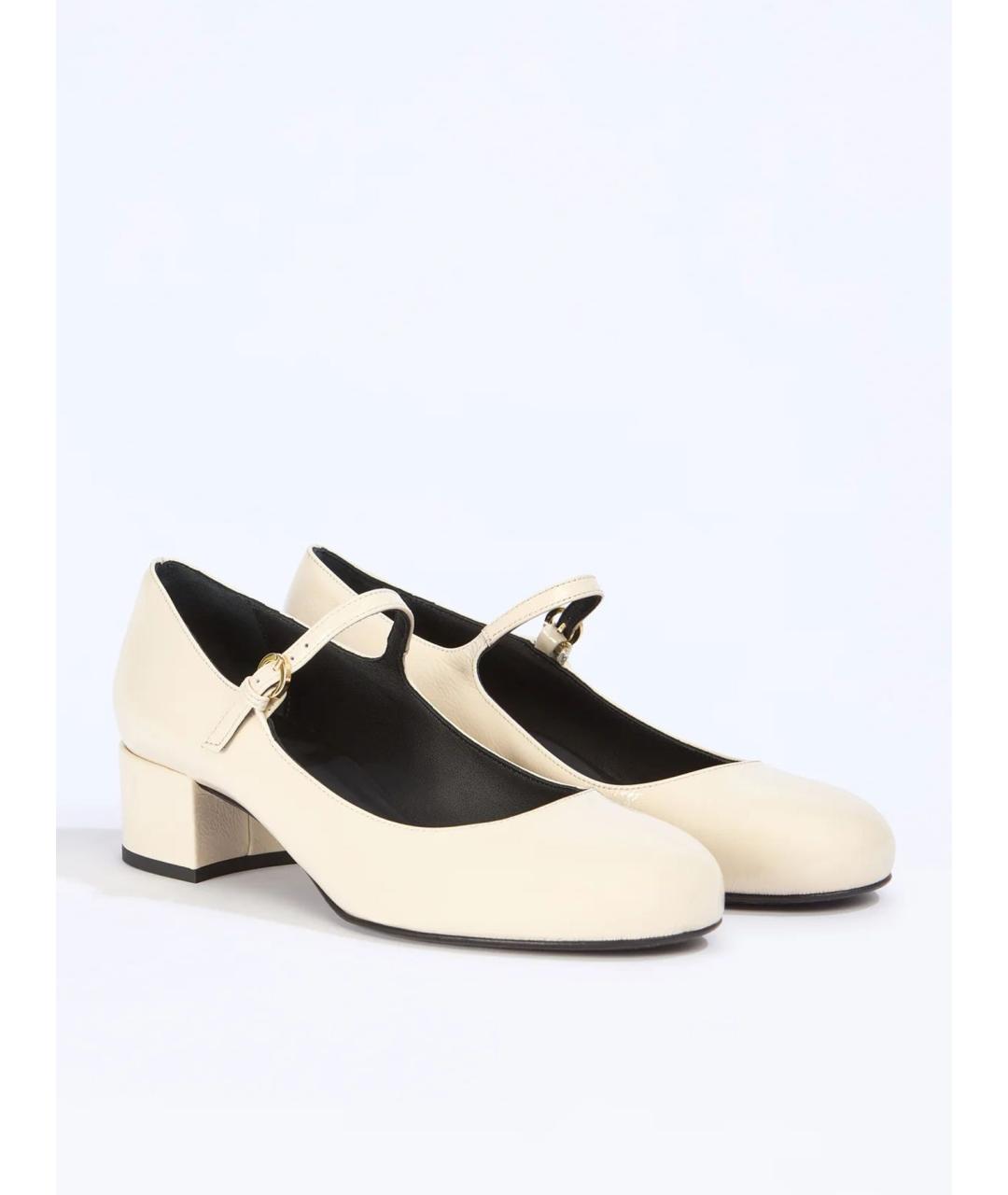 LIVIANA CONTI Бежевые кожаные туфли, фото 2