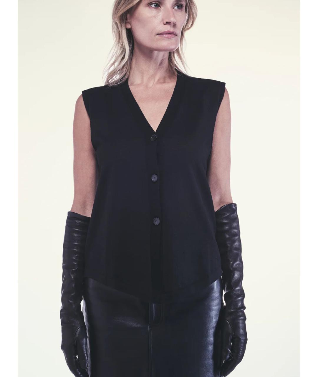 LIVIANA CONTI Черные кожаные перчатки, фото 2