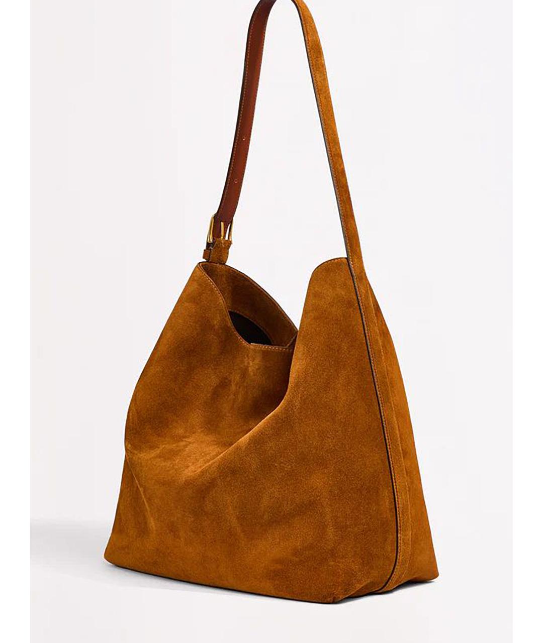 LIVIANA CONTI Коричневая замшевая сумка через плечо, фото 3