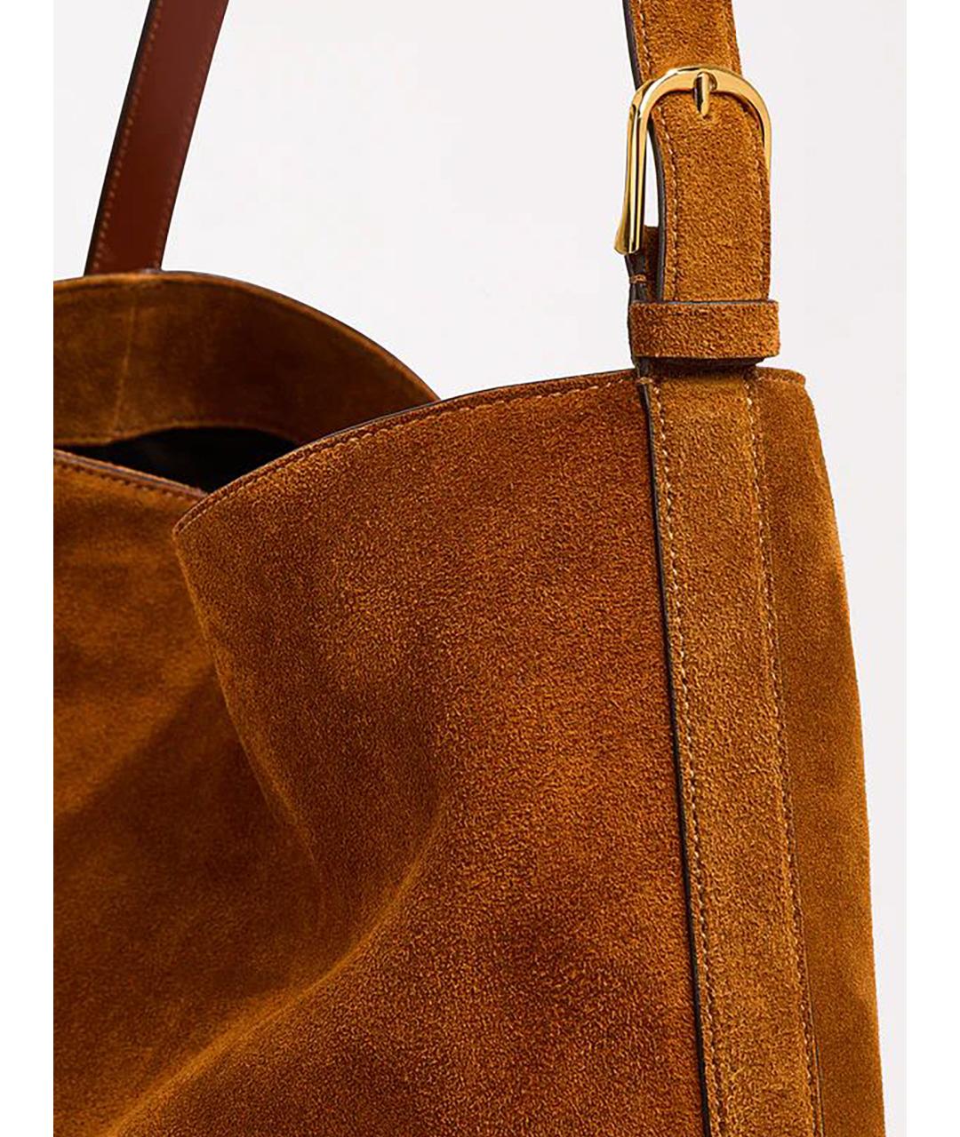 LIVIANA CONTI Коричневая замшевая сумка через плечо, фото 4